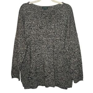 Lauren Ralph Lauren Black Marled Sweater Size 1X
